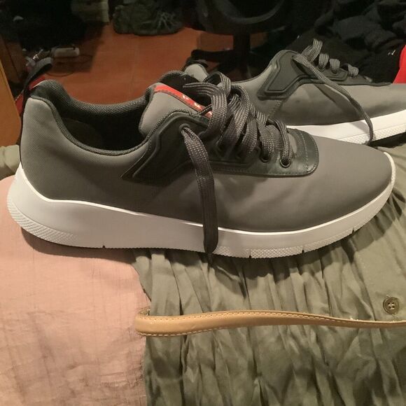 Prada size uk 9.5 us 10.5 tech laced trainer sneaker shoe eu size 44 - Picture 2 of 14